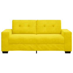 Sofa dwuosobowa, żółta, 140 cm, aksamit