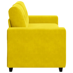 Sofa dwuosobowa, żółta, 140 cm, aksamit