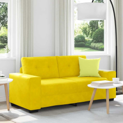 Sofa dwuosobowa, żółta, 140 cm, aksamit