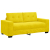 Sofa dwuosobowa, żółta, 140 cm, aksamit