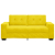 Sofa dwuosobowa, żółta, 140 cm, aksamit