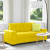 Sofa dwuosobowa, żółta, 140 cm, aksamit