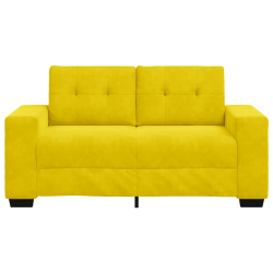 Sofa dwuosobowa, żółta, 120 cm, aksamit