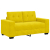 Sofa dwuosobowa, żółta, 120 cm, aksamit