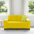 Sofa dwuosobowa, żółta, 120 cm, aksamit