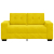 Sofa dwuosobowa, żółta, 120 cm, aksamit
