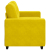 Sofa dwuosobowa, żółta, 120 cm, aksamit