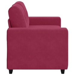 Sofa dwuosobowa, wino czerwone, 120 cm, aksamit