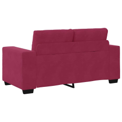 Sofa dwuosobowa, wino czerwone, 120 cm, aksamit