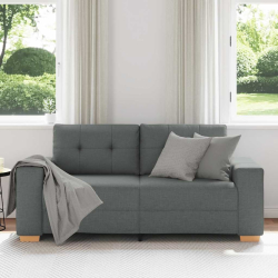 Sofa dwuosobowa, ciemnoszara, 140 cm, tkanina