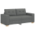 Sofa dwuosobowa, ciemnoszara, 140 cm, tkanina