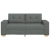 Sofa dwuosobowa, ciemnoszara, 140 cm, tkanina