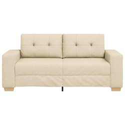 Sofa dwuosobowa, kremowa, 140 cm, tkanina