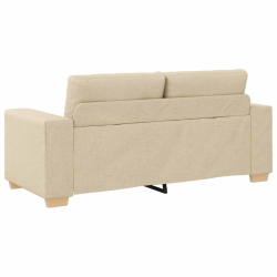 Sofa dwuosobowa, kremowa, 140 cm, tkanina