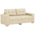 Sofa dwuosobowa, kremowa, 140 cm, tkanina