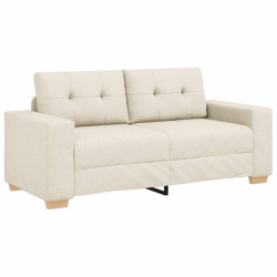 Sofa dwuosobowa obity lnem, 140 cm