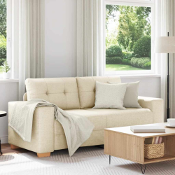 Sofa dwuosobowa obity lnem, 140 cm