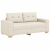 Sofa dwuosobowa obity lnem, 140 cm