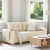 Sofa dwuosobowa obity lnem, 140 cm