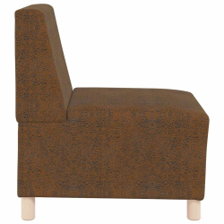 Sofa Fotel Brązowy 55 cm Skóra syntetyczna zamszowa