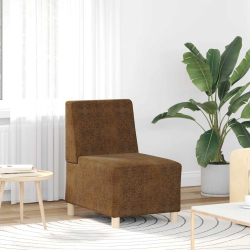 Sofa Fotel Brązowy 55 cm Skóra syntetyczna zamszowa