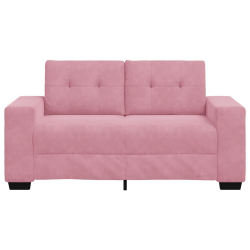 Sofa dwuosobowa, różowa, 120 cm, aksamit