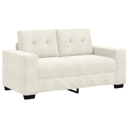 Sofa dwuosobowa, kremowa, 120 cm, aksamit