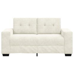 Sofa dwuosobowa, kremowa, 120 cm, aksamit