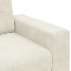 Sofa dwuosobowa, kremowa, 120 cm, aksamit