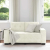Sofa dwuosobowa, kremowa, 120 cm, aksamit