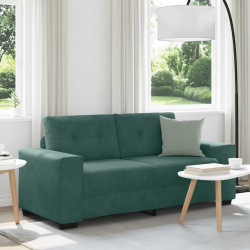 Sofa dwuosobowa, ciemnozielona, 140 cm, aksamit