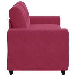 Sofa dwuosobowa, wino czerwone, 140 cm, aksamit