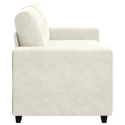 Sofa dwuosobowa, kremowa, 140 cm, aksamit