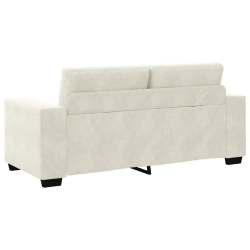 Sofa dwuosobowa, kremowa, 140 cm, aksamit