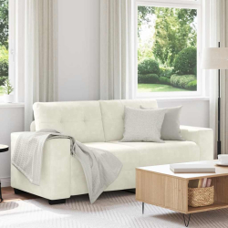 Sofa dwuosobowa, kremowa, 140 cm, aksamit