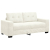 Sofa dwuosobowa, kremowa, 140 cm, aksamit