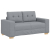 Sofa dwuosobowa, jasnoszara, 120 cm, tkanina