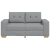 Sofa dwuosobowa, jasnoszara, 120 cm, tkanina