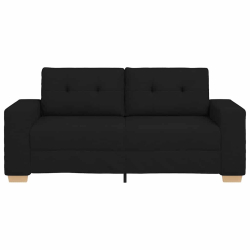 Sofa dwuosobowa, czarna, 140 cm, tkanina