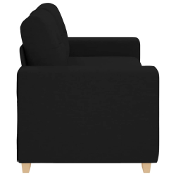 Sofa dwuosobowa, czarna, 140 cm, tkanina