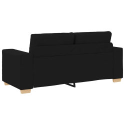 Sofa dwuosobowa, czarna, 140 cm, tkanina