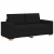 Sofa dwuosobowa, czarna, 140 cm, tkanina