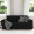 Sofa dwuosobowa, czarna, 140 cm, tkanina