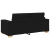 Sofa dwuosobowa, czarna, 140 cm, tkanina
