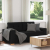 Sofa dwuosobowa, czarna, 140 cm, tkanina