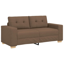 Sofa dwuosobowa, brązowa, 140 cm, tkanina