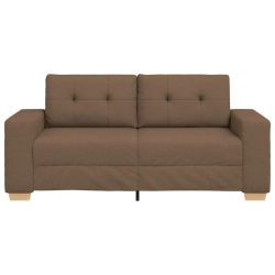 Sofa dwuosobowa, brązowa, 140 cm, tkanina