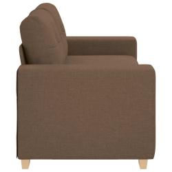 Sofa dwuosobowa, brązowa, 140 cm, tkanina