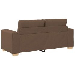 Sofa dwuosobowa, brązowa, 140 cm, tkanina