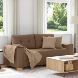 Sofa dwuosobowa, brązowa, 140 cm, tkanina